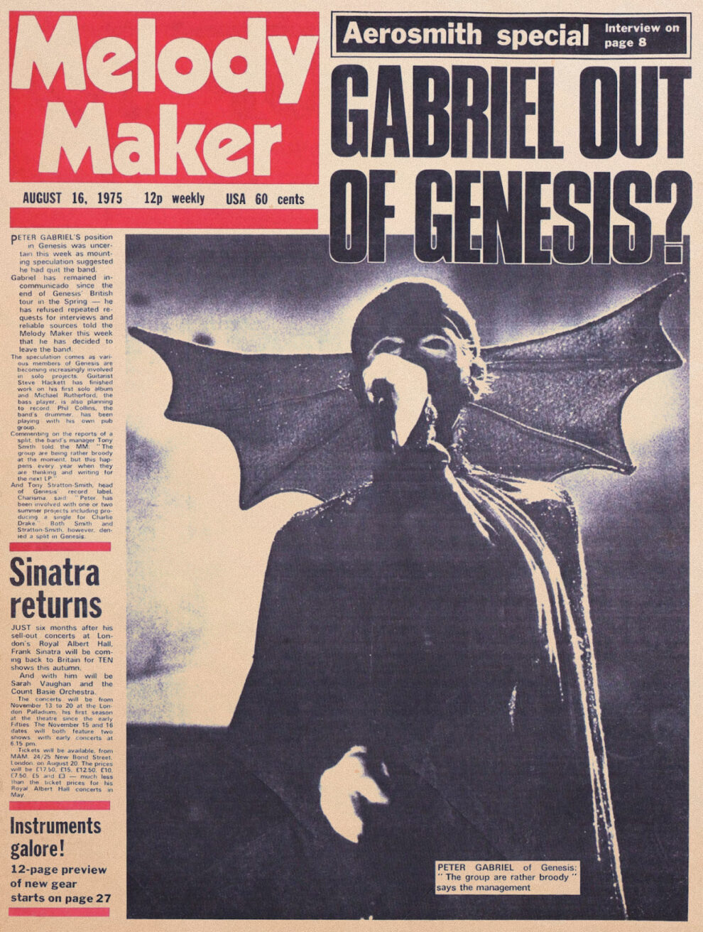 Melody Maker - the famout Genesis headline