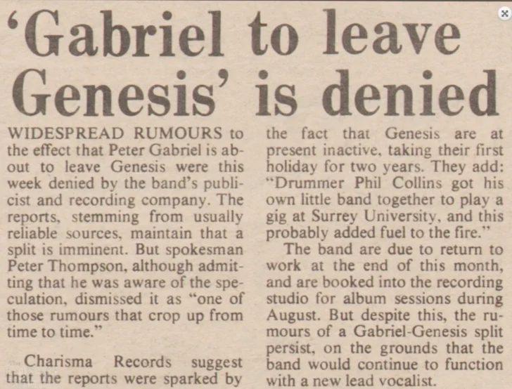 New Musical Express clipping from 12 July 1975
